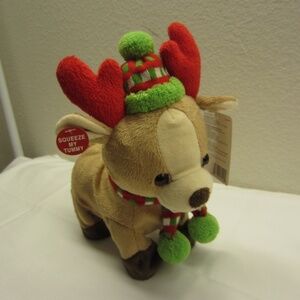 Cuddle Barn Multicolored Tooty Rudy Reindeer Animated Decor 10 in Holidays sings